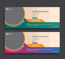 Digital marketing agency web cover and banner template vector