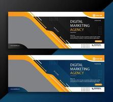 Digital marketing agency web cover and banner template vector