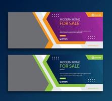 Modern home sale web cover and banner template