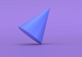 Cornflower cone icon, minimal 3d render illustration on purple background. photo