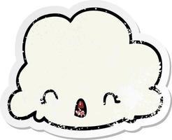 distressed sticker of a cartoon cloud vector