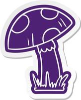 cartoon sticker of a toad stool vector