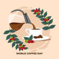 World Coffee Day Concept vector