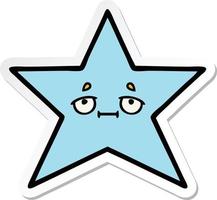 sticker of a cute cartoon star fish vector