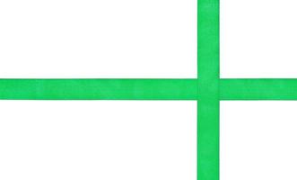 dos tiras de seda verde cruzadas aisladas en blanco foto