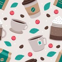 Coffee and Beverages Seamless Pattern vector