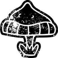 grunge icon drawing of a single toadstool vector