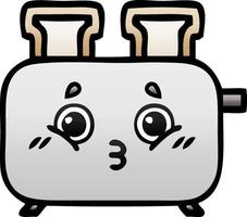 gradient shaded cartoon of a toaster vector