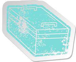 distressed old sticker of a metal tool box vector