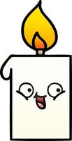 gradient shaded cartoon lit candle vector
