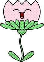 comic book style cartoon flower vector