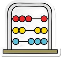 sticker of a cute cartoon maths abacus vector