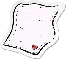 retro distressed sticker of a cartoon handkerchief vector