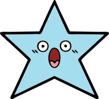 cute cartoon star fish vector