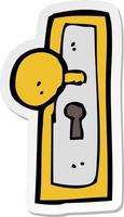 sticker of a cartoon door knob vector