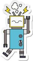 sticker of a cute cartoon robot vector