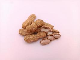 A few nuts on a white background photo
