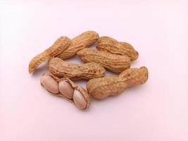 A few nuts on a white background photo