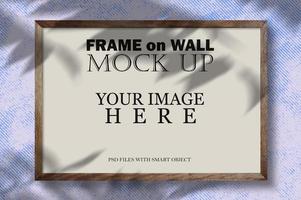 Simple concept of photo frame with leaf shadow for ornament