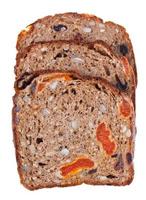 pieces of wholegrain bread with dried fruits photo