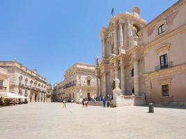 Piazza Duomo and Cathedral in Syracuse, Italy photo