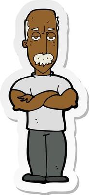 sticker of a cartoon angry man with mustache