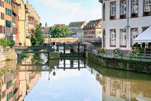 Ill river canal in old town Strasbourg, France photo