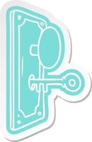 cartoon sticker of a door handle vector