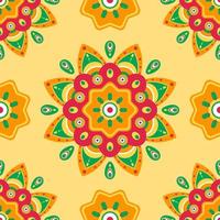 hermoso patrón de mandala en rangoli vector