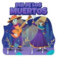 Singing and Dancing On Dia De Los Muertos vector