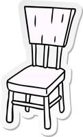 sticker cartoon doodle of a  wooden chair vector