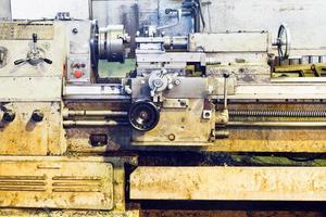 front view of old metalworking lathe machine photo