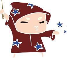 cartoon  cute kawaii wizard child vector