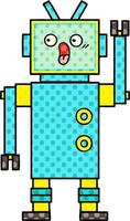 comic book style cartoon robot vector