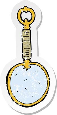 retro distressed sticker of a cartoon looking glass
