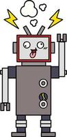 robot roto loco de dibujos animados lindo vector