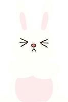 quirky hand drawn cartoon rabbit vector