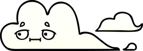 gradient shaded cartoon white cloud vector