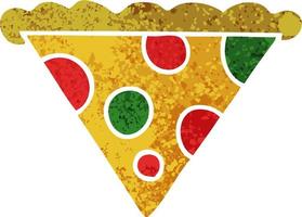 quirky retro illustration style cartoon slice of pizza vector