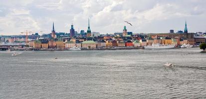 panorama of Stockholm city in autumn day, Sweden photo