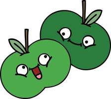 cute cartoon apples vector