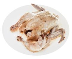 boiled chicken on plate photo
