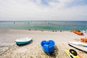 boats on beach of English Channel photo