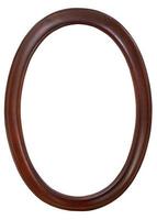 dark brown oval wooden picture frame photo