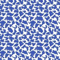 Abstract blue spots seamless pattern. Isolated on white background vector illustration. Repeated splodge background.