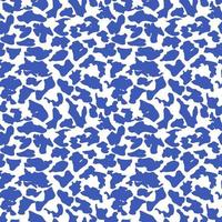 Abstract blue spots seamless pattern. Isolated on white background vector illustration. Repeated splodge background.