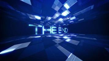 The End Text Science technology cinematic title background video