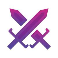 elemento de icono de plantilla de diseño de degradado de logotipo de espada vector