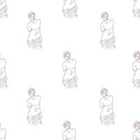 Seamless vector pattern with sculpture in doodle style.