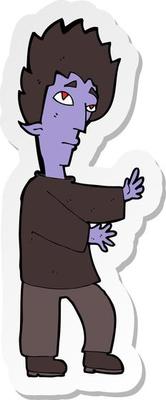 sticker of a cartoon vampire